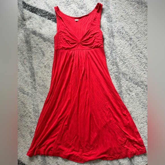 J.Crew Elegant Red Women's Sleeveless Midi Dress - Picture 2 of 4